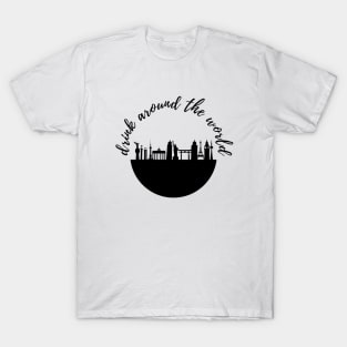 Drink Around the World Black T-Shirt